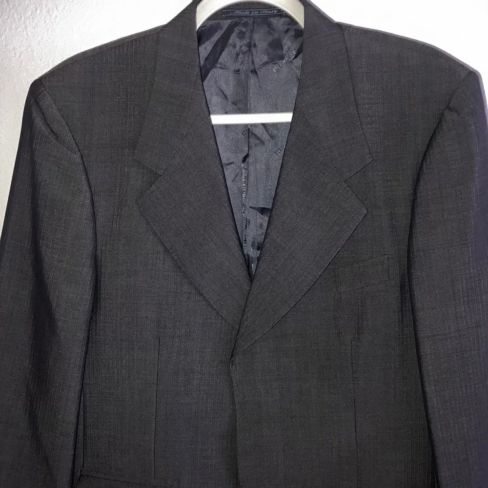 Gucci Blazer Jacket Mens Large EU 50 Charcoal Grey Wool Mohair Designer Suit